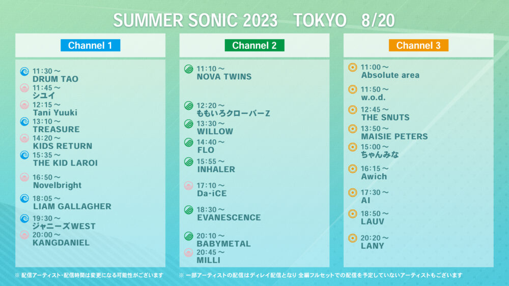 出典元：Summer Sonic